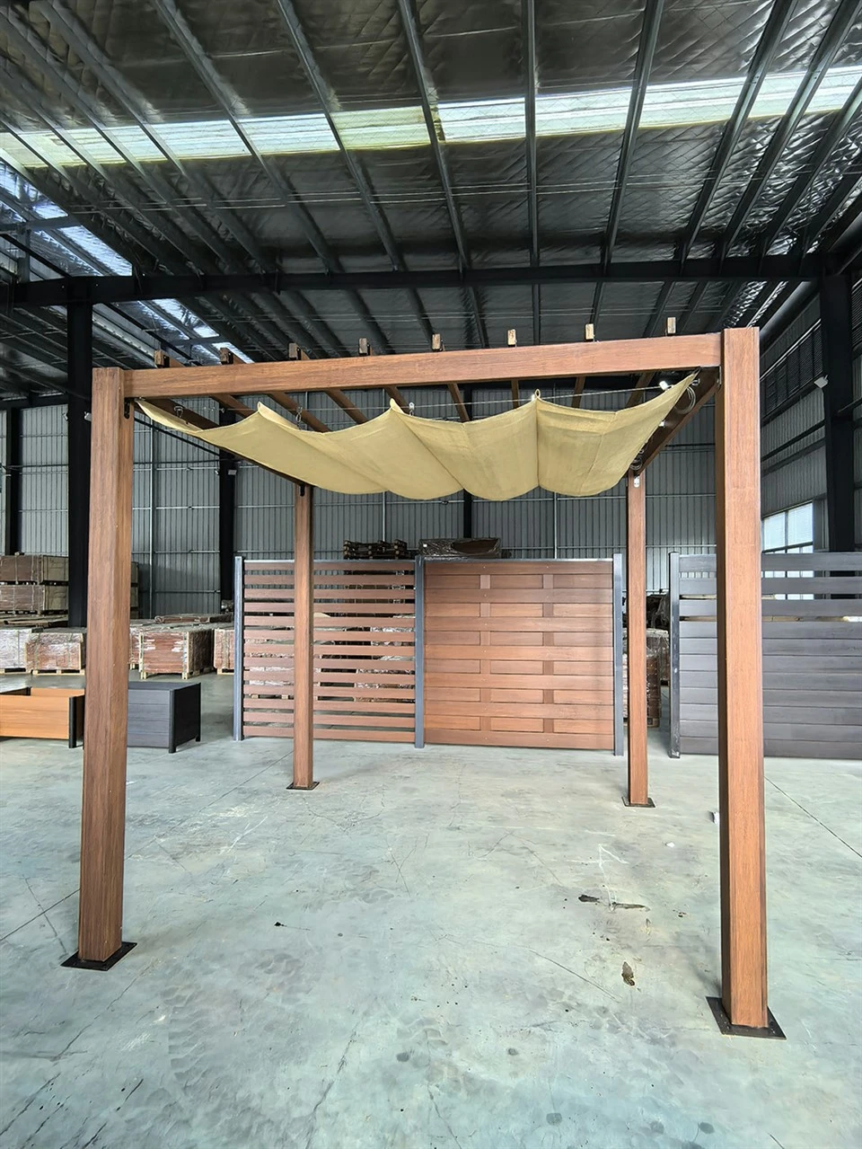 Pergola ছাদের জন্য বাঁশ স্ক্রীনিং